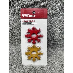 Hyper Tough 2pk 18 in 1 Snowflake Multitools Red & Yellow Mustard